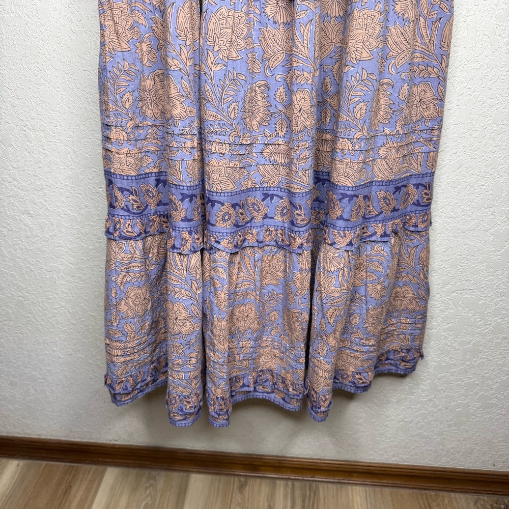 Cleobella Jolene Purple and Orange Printed Midi Dress Small - Picture 9 of 14